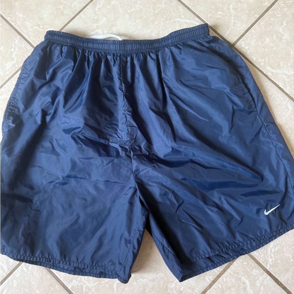 Nike Navy and White Mesh Shorts